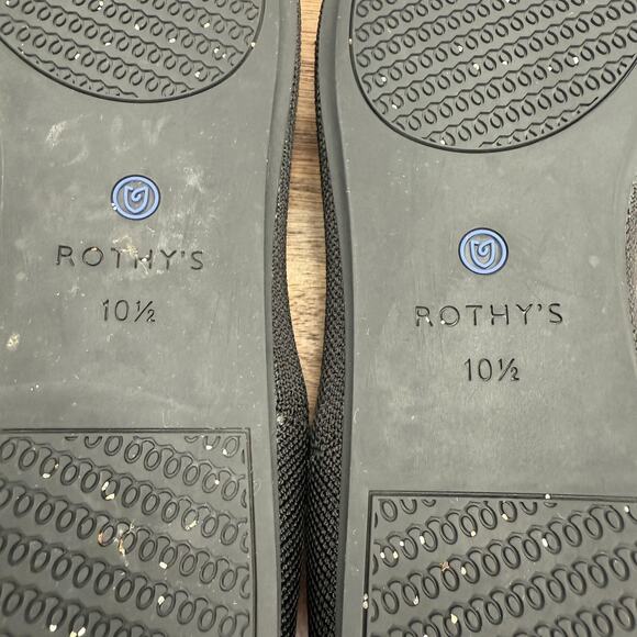 Rothy's The Flat Shoes Womens Size 10.5 Black Blue Washable Pointed Ballet Eco - Picture 7 of 10